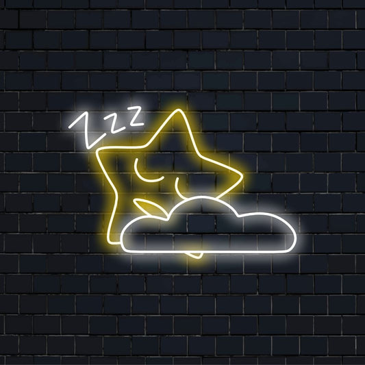 "Starry Night Star Neon Sign" verlicht uw ruimte met kosmische allure en werpt een betoverende gloed voor een betoverende sfeer.