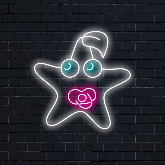 "Starry Night Star Neon Sign" verandert uw ruimte in een hemels meesterwerk met zijn schitterende sterrenontwerp en betoverende gloed, waardoor een betoverende en dromerige sfeer ontstaat.