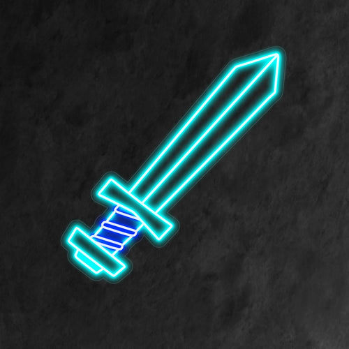 "Sword Neon Sign" straalt door zijn iconische ontwerp een gedurfde uitstraling uit en werpt een felle gloed die kracht en karakter toevoegt aan uw ruimte.