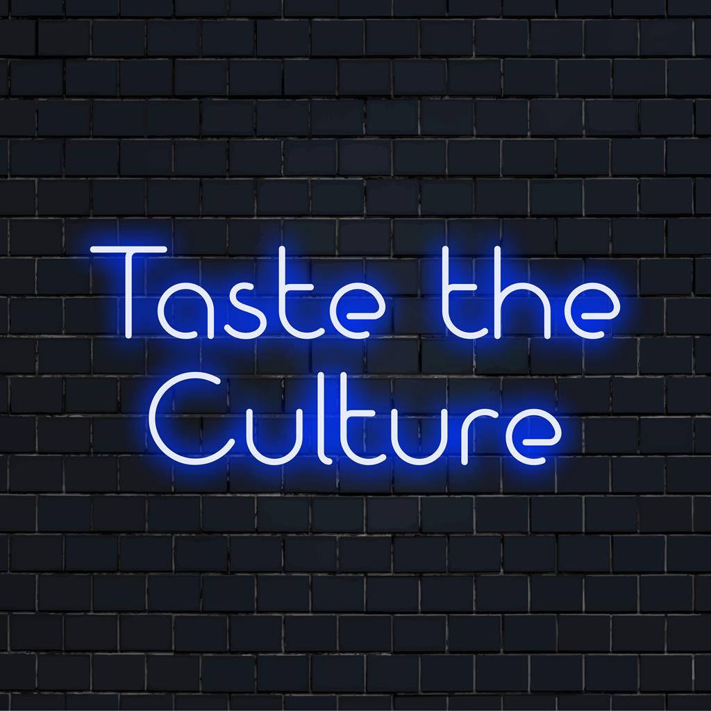 Levendig, op maat gemaakt LED-lichtbord met Taste The Culture, ideaal voor gepersonaliseerde neondecoraties of op maat gemaakte neonkunstwerken.