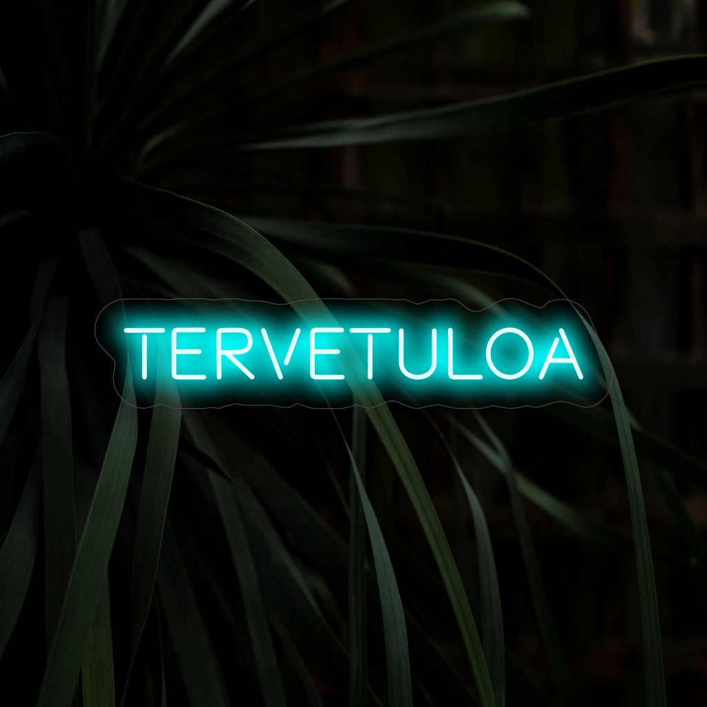 "Tervetuloa Neon Sign" geeft warmte met zijn uitnodigende gloed en creëert een sfeer die bezoekers in uw ruimte verwelkomt en omarmt.