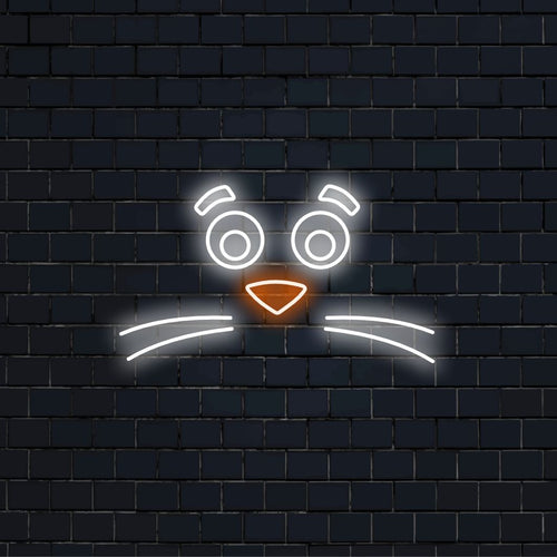 "The Animal's Face with a Mustache Neon Sign" adds whimsy with its playful design, casting a quirky glow that brings humor and character to your space.