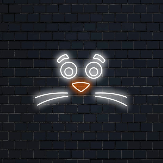 "The Animal's Face with a Mustache Neon Sign" adds whimsy with its playful design, casting a quirky glow that brings humor and character to your space.