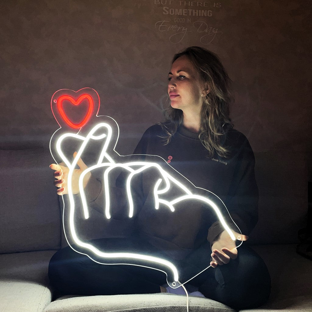Vingerhart neonbord - The Art Neon