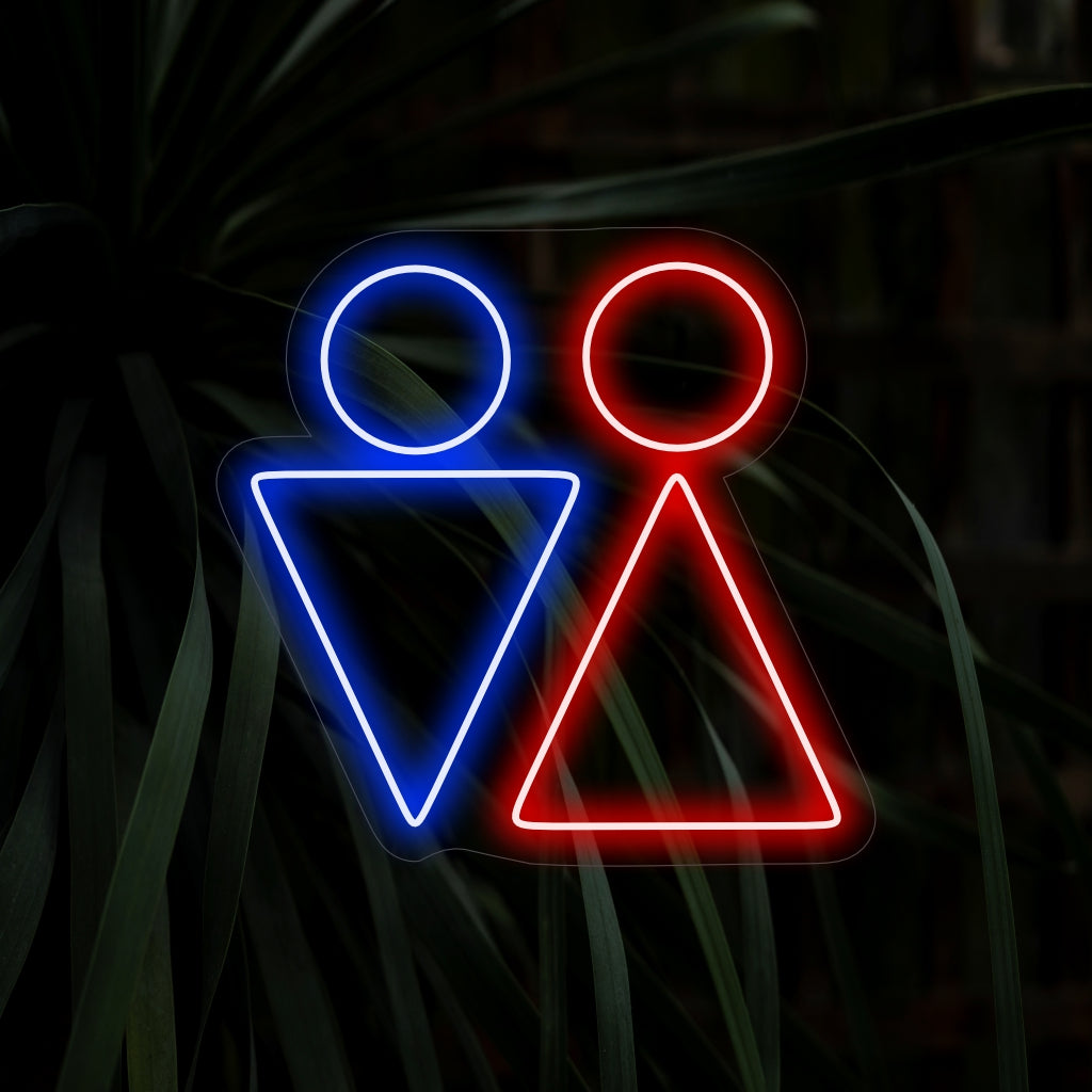 "Toilet Man And Woman Triangle Neon Sign" bevat heldere, universele symbolen zodat u het toilet gemakkelijk kunt herkennen.