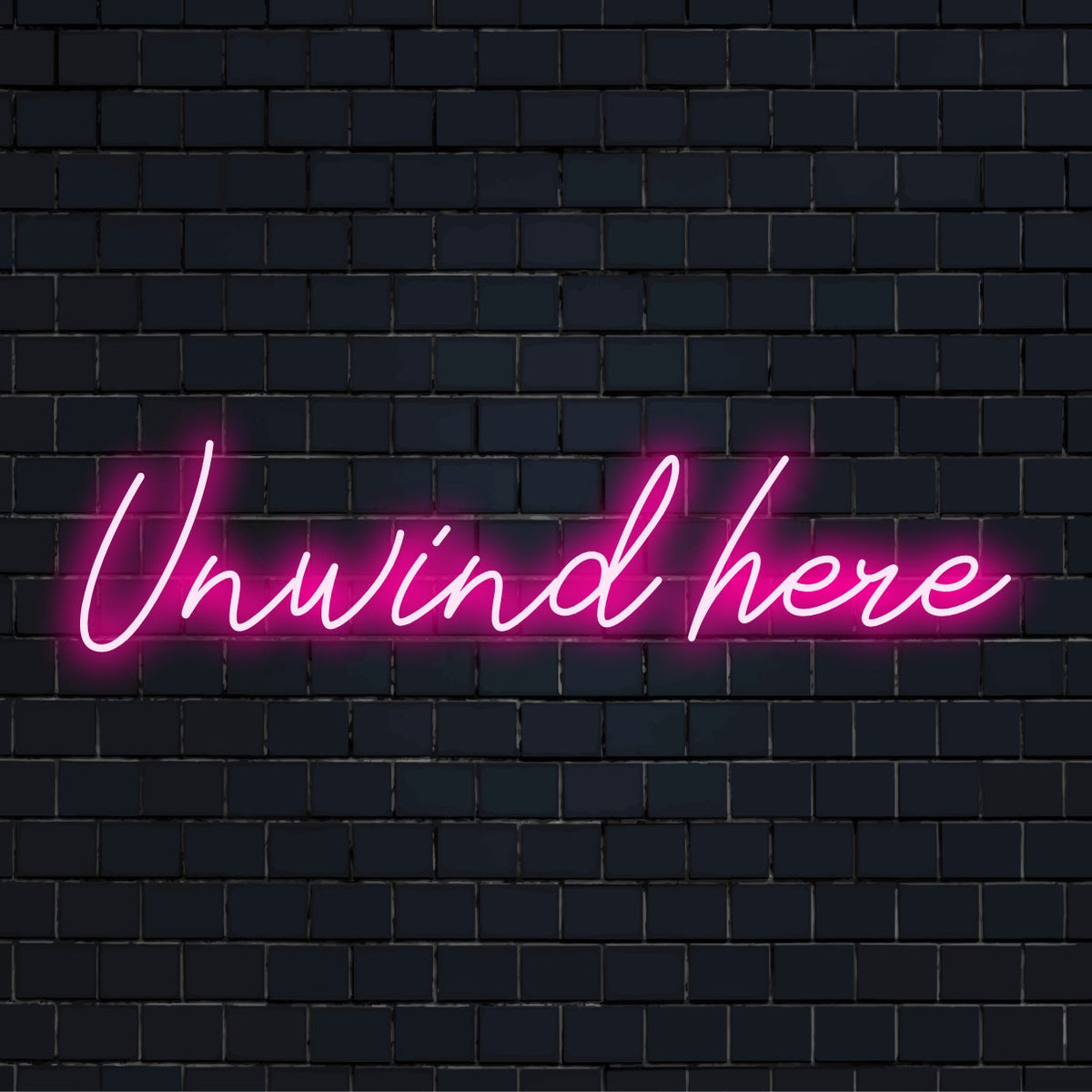 Op maat gemaakt LED-neonbord met de tekst 'Ontspan hier'; perfecte neonmuurkunst om een ​​ontspannende sfeer te creëren.