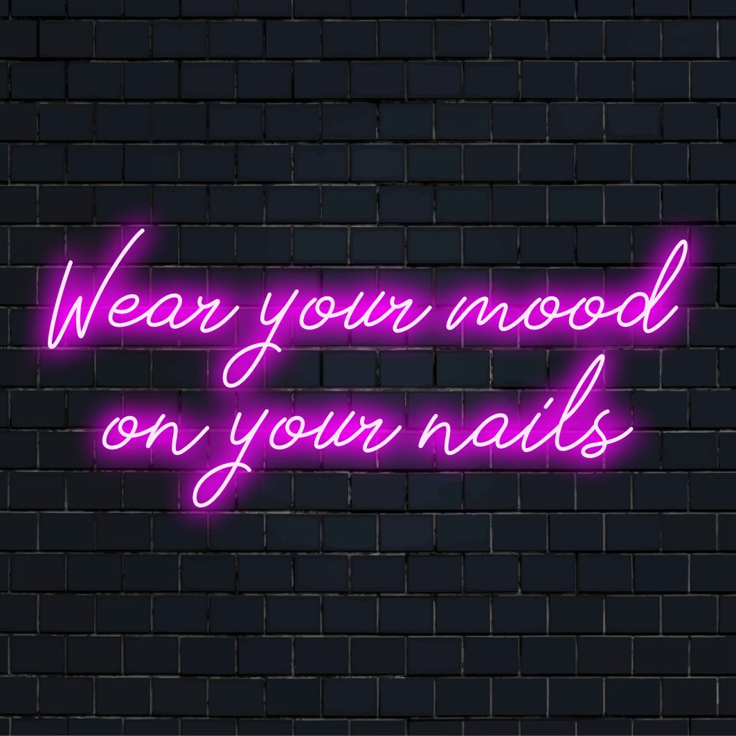 Levendig, op maat gemaakt LED-neonbord, geïnspireerd op nail art. Met een gedetailleerd ontwerp, een combinatie van stijl en neondecoratie.
