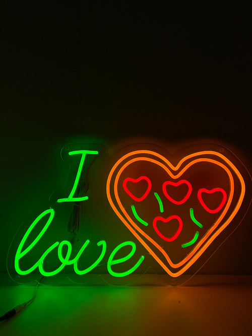 Ik hou van pizza neonbord - The Art Neon