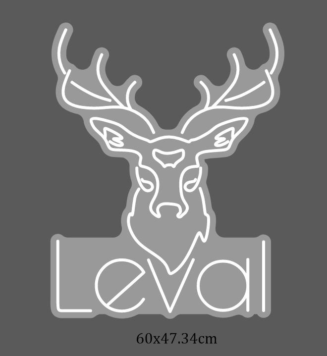 Illustrative 60 × 22 cm custom logo neon mockup