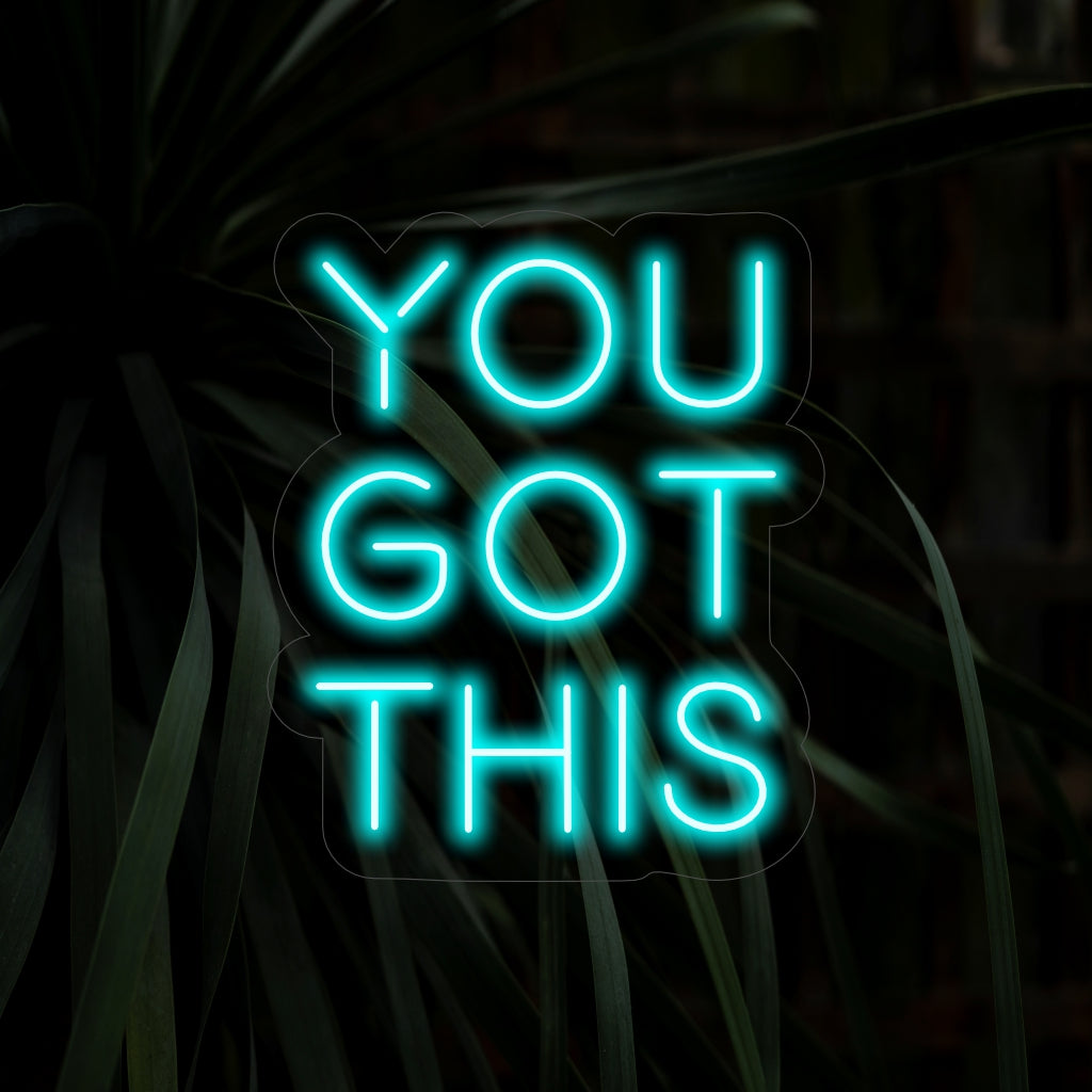 "You Got This Neon Sign" motiveert met zijn bemoedigende gloed en creëert een positieve en vastberaden sfeer die vertrouwen en vastberadenheid in uw ruimte wekt.