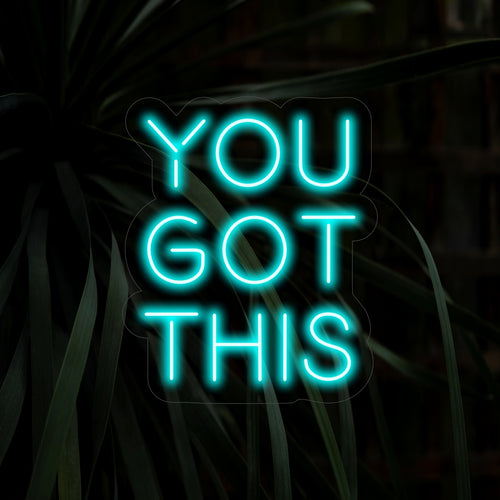 "You Got This Neon Sign" motiveert met zijn bemoedigende gloed en creëert een positieve en vastberaden sfeer die vertrouwen en vastberadenheid in uw ruimte wekt.