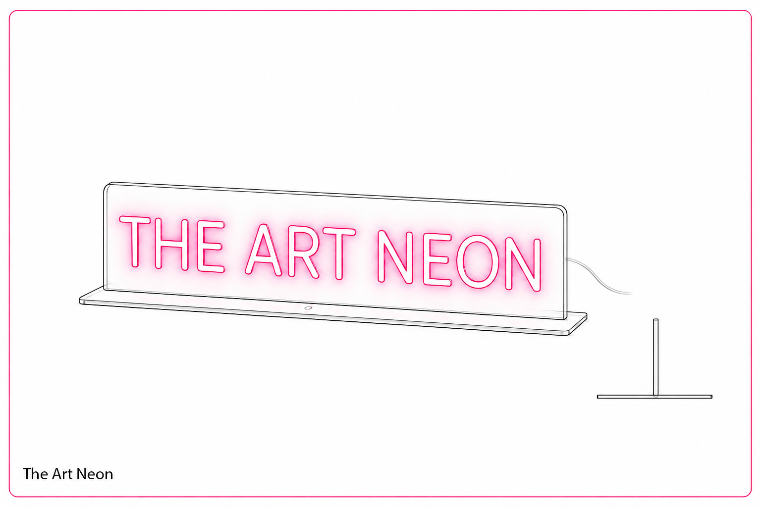 Custom LED neon sign on an acrylic stand