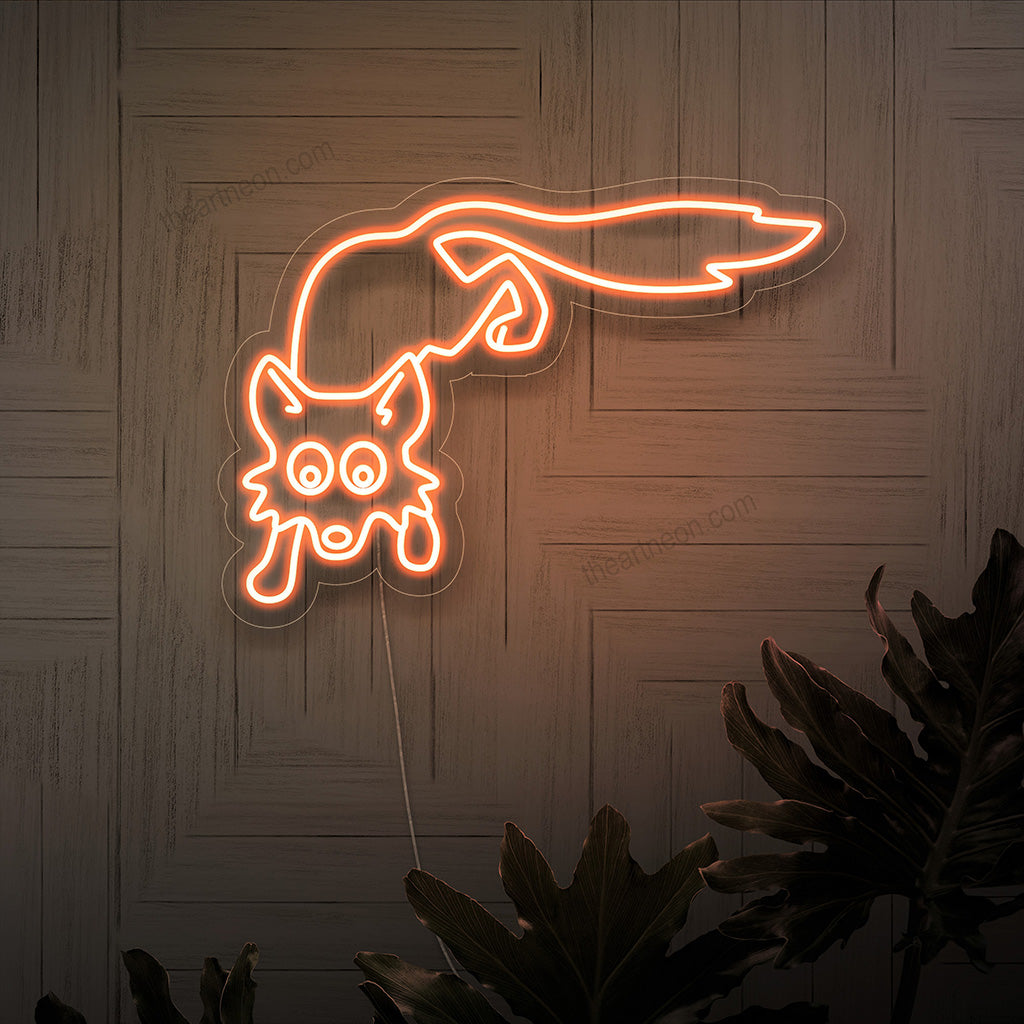 Het neonbord in de vorm van een vos is een betoverende toevoeging aan een decoratie met dieren in het wildthema. Het straalt charme uit en verspreidt een betoverend licht.