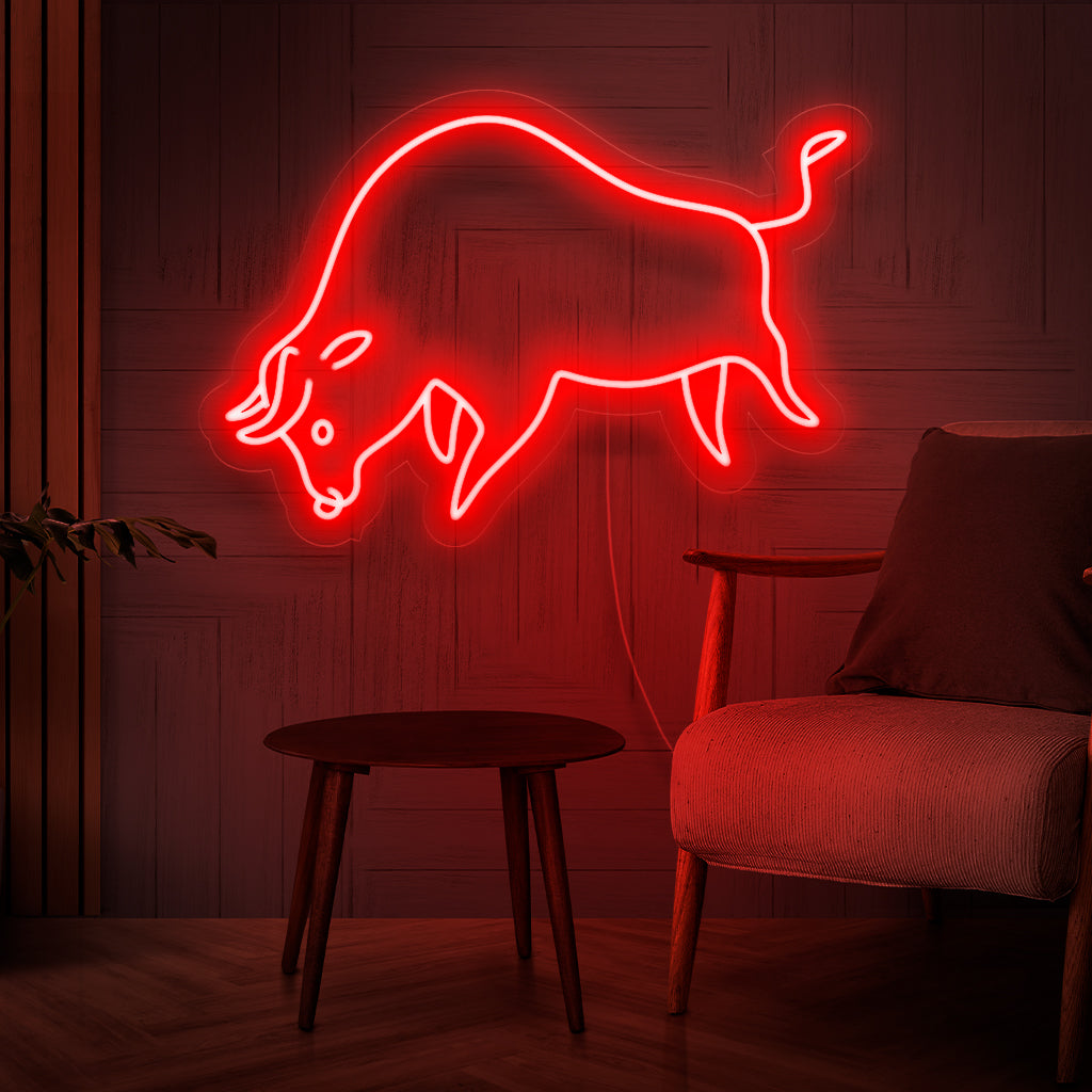 Decoratieve stiervorm met neonlichten